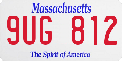 MA license plate 9UG812