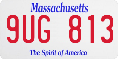 MA license plate 9UG813