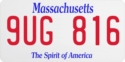 MA license plate 9UG816
