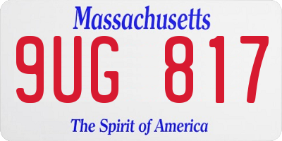 MA license plate 9UG817