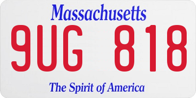 MA license plate 9UG818