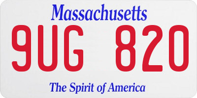 MA license plate 9UG820