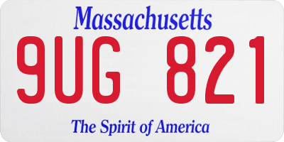 MA license plate 9UG821