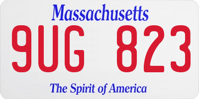 MA license plate 9UG823