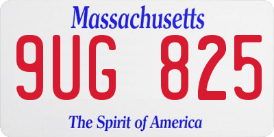 MA license plate 9UG825