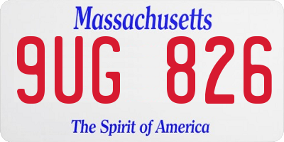 MA license plate 9UG826