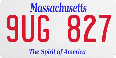 MA license plate 9UG827