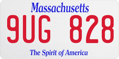 MA license plate 9UG828