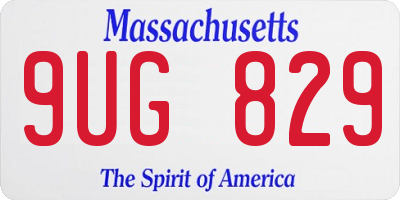 MA license plate 9UG829