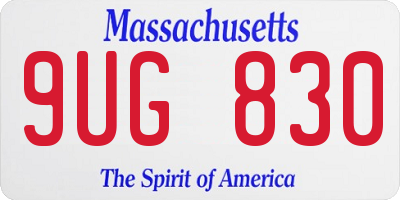 MA license plate 9UG830