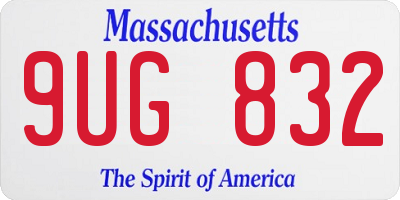 MA license plate 9UG832
