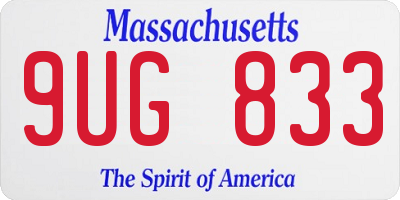 MA license plate 9UG833