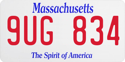 MA license plate 9UG834