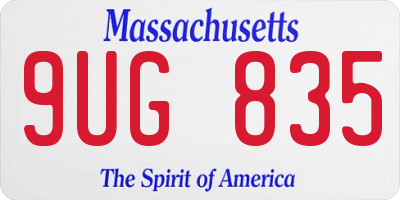MA license plate 9UG835