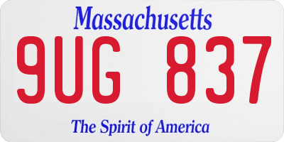 MA license plate 9UG837