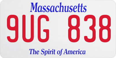 MA license plate 9UG838