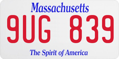 MA license plate 9UG839