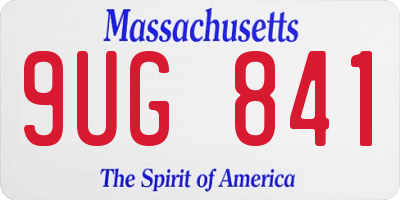 MA license plate 9UG841
