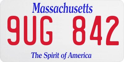 MA license plate 9UG842