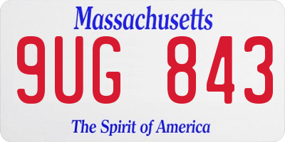 MA license plate 9UG843