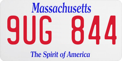 MA license plate 9UG844
