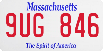 MA license plate 9UG846
