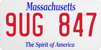 MA license plate 9UG847