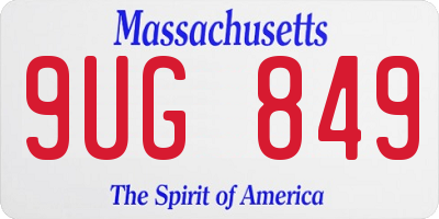 MA license plate 9UG849