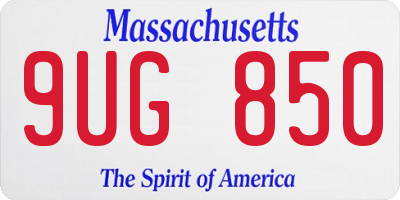 MA license plate 9UG850