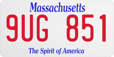 MA license plate 9UG851