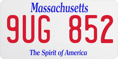 MA license plate 9UG852