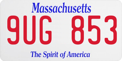 MA license plate 9UG853