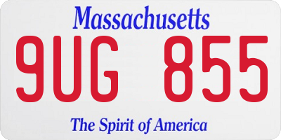 MA license plate 9UG855