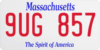MA license plate 9UG857
