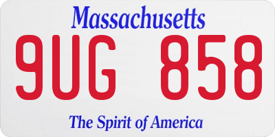 MA license plate 9UG858