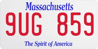 MA license plate 9UG859