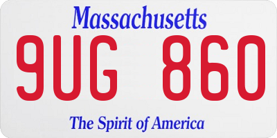 MA license plate 9UG860