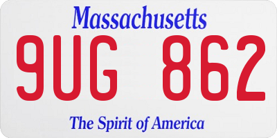 MA license plate 9UG862