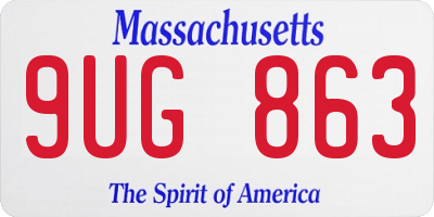 MA license plate 9UG863