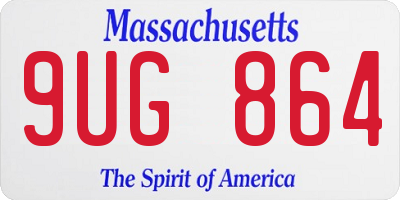 MA license plate 9UG864