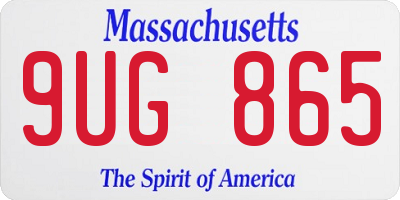 MA license plate 9UG865