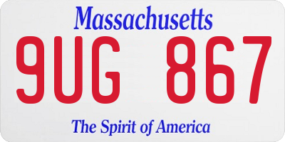 MA license plate 9UG867