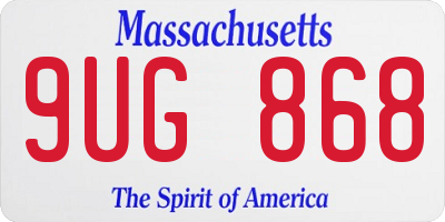 MA license plate 9UG868