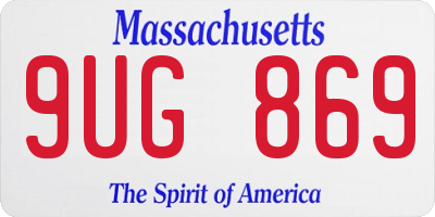 MA license plate 9UG869
