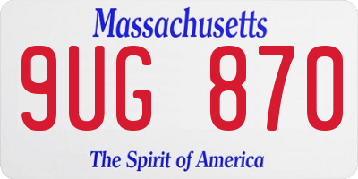 MA license plate 9UG870