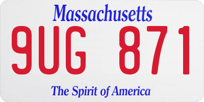MA license plate 9UG871