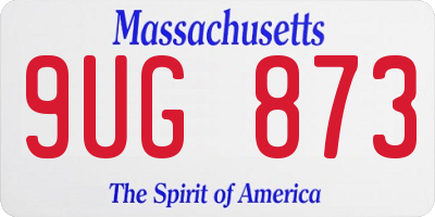 MA license plate 9UG873