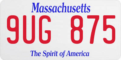MA license plate 9UG875
