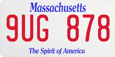 MA license plate 9UG878