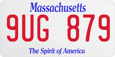 MA license plate 9UG879